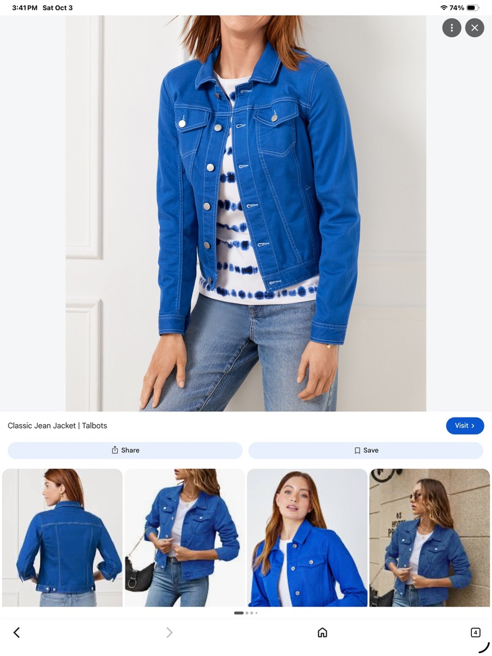 Talbots Royal Blue Cotton-Stitch Jean Jacket - Picture 12 of 12